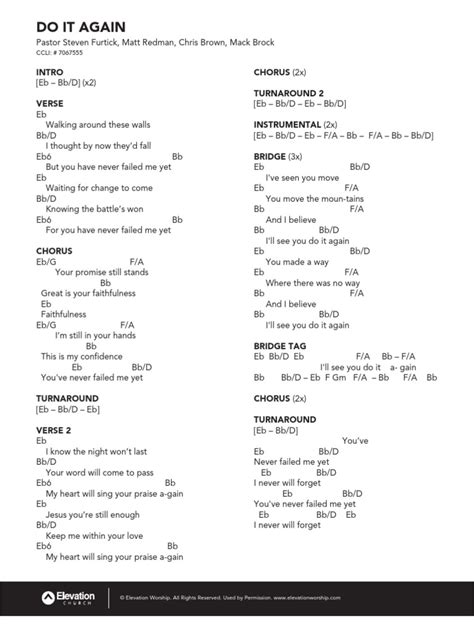 Elevation Worship - Do It Again – Chords | Song Structure | Songs