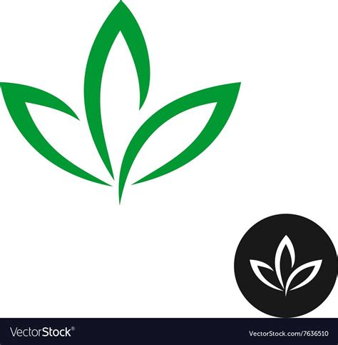 Three green leaf logo Natural plant symbol Vector Image , #Ad, #logo, #Natural, #green, #leaf # ...