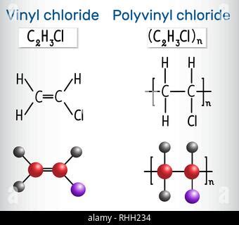 poly(vinyl chloride) plastic (PVC), chemical structure - linear Stock ...