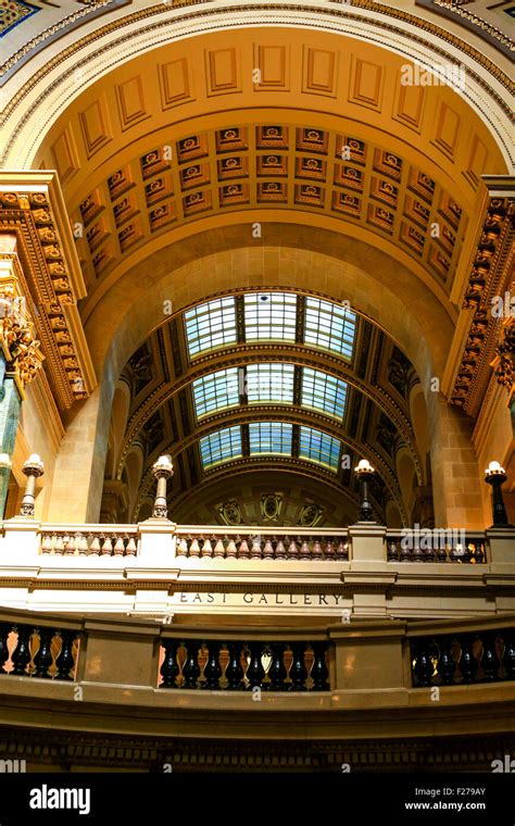 View of the East Gallery inside the Wisconsin State Capitol building at ...