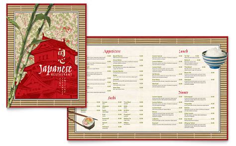 Japanese Restaurant Menu Template Design