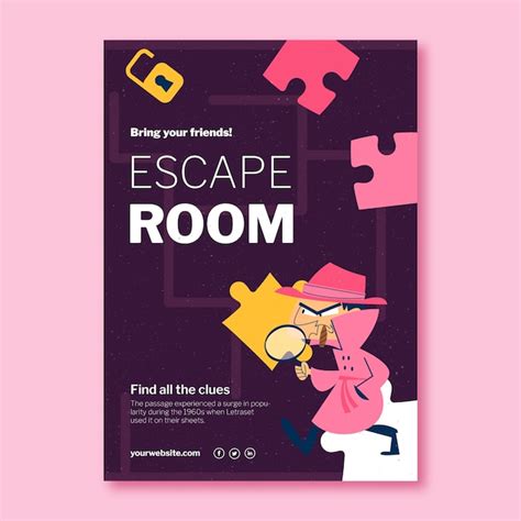 Premium Vector | Hand drawn escape room poster