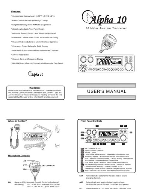 Alpha 10 Mini Manual Rev1 | PDF | Microphone | Telecommunications Engineering