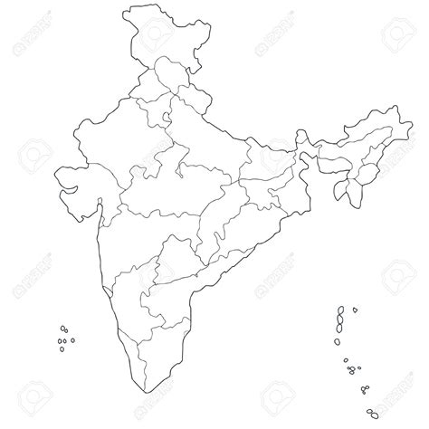 Political Map Of India Blank 2022