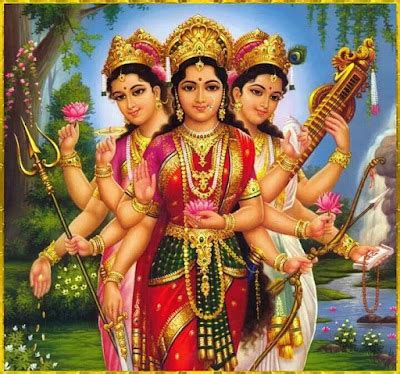 Shri Radhe Maa - Vachan Amrut Quotes: Tridevi triple goddess: Lakshmi, Parvati, Saraswati