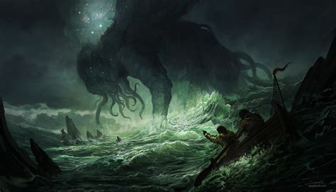 HD Fantasy Cthulhu Rising Wallpaper by Jorge Jacinto