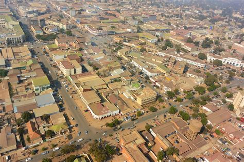 Aerial view of the city center of Lubumbashi