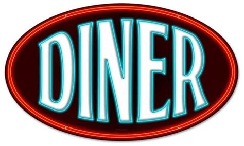 Retro Diner Oval Tin Sign