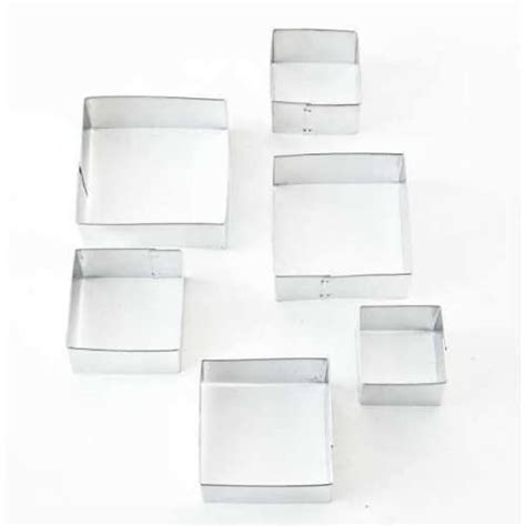 Fox Run Cookie Cutter Set, 6 Pc Stainless Steel Set, Squares