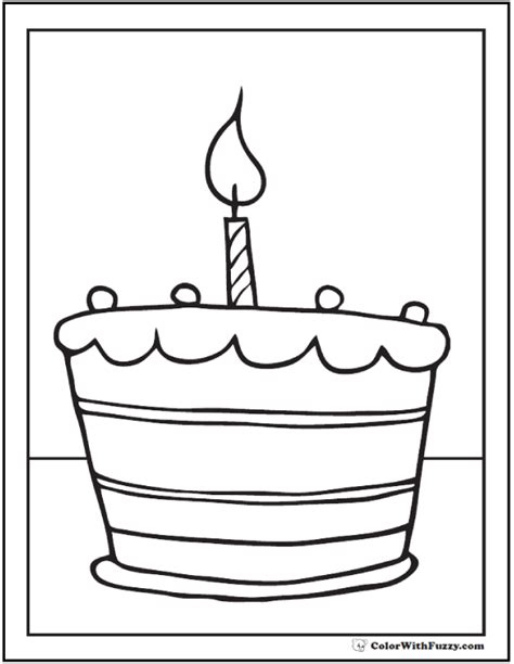 28+ Birthday Cake Coloring Pages Customizable Ad-free PDF Printables