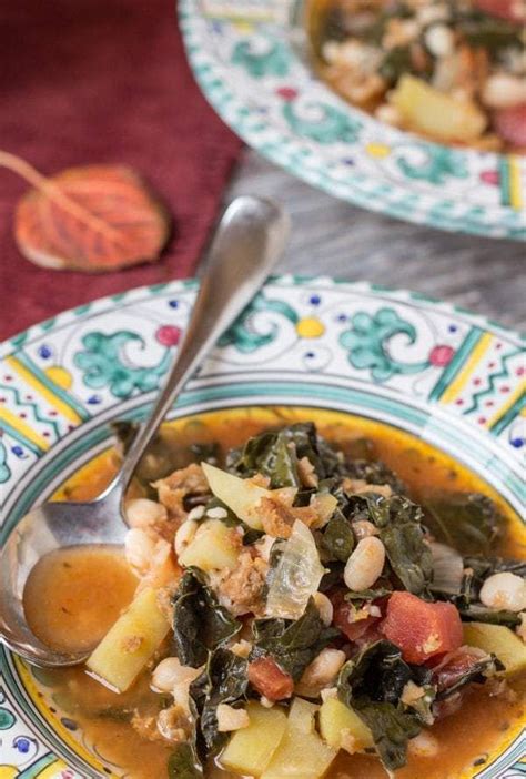 Vegetarian Portuguese Kale and Potato Soup recipe for Instant Pot pressure cooker or stovetop ...