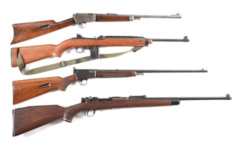 (C) LOT OF FOUR: THREE SEMI AUTOMATIC RIFLES AND ONE BOLT ACTION RIFLE - auctions & price archive