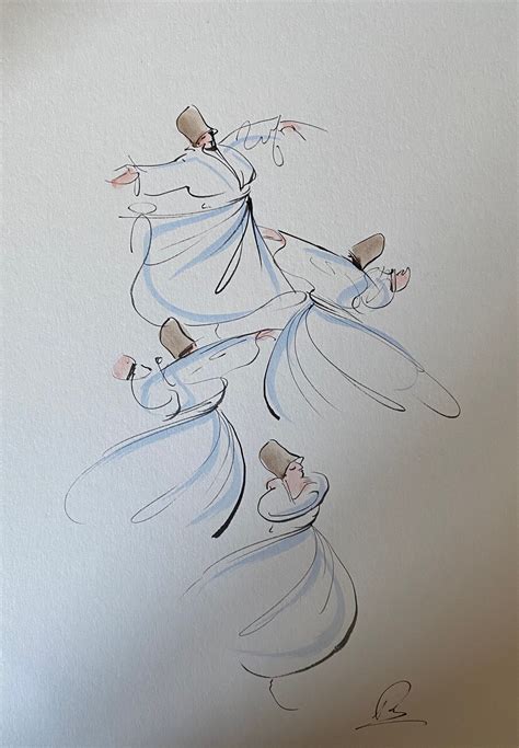 Handmade Whirling Dervish Art, Sufi Mystic Art, Dervish Painting, Wall Decor, Sufi Wall Art - Etsy