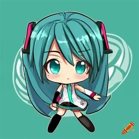 Cute chibi version of hatsune miku