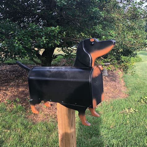 Black and Tan Dachshund Mailbox| Wiener Dog | Unique Dog Mailbox – Stone Bridge Collections