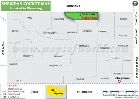 Sheridan County Map, Wyoming