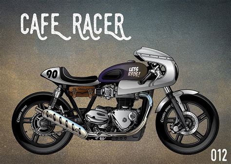 Cafe Racer Vintage Motorcycle 012 Digital Art by Carlos V | Cafe racer build, Cafe racer style ...