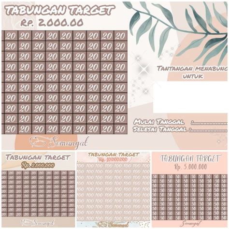 Jual DESAIN CELENGAN TARGET | TABUNGAN TARGET (DARI KERTAS STIKER) | Shopee Indonesia