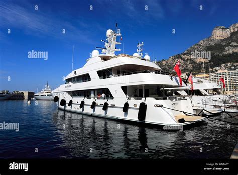 Super yachts in Monaco harbour ,Principality of Monaco, Europe Stock ...