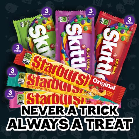 Skittles & Starburst Fruity Candy, Full Size Variety Mix Box, 37.05 Ounce, 18 Packs - Walmart.com