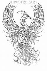 Phoenix Tattoo Coloring Pages Sketch Page sketch template