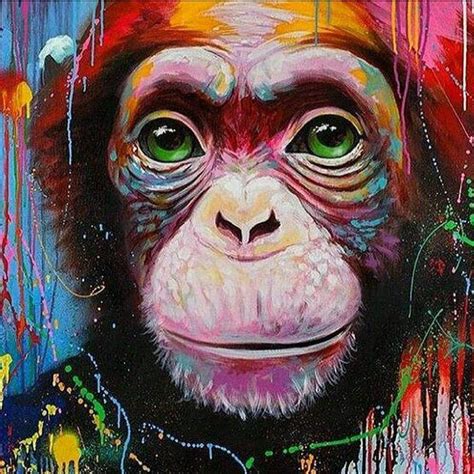 Color Orangutan Monkey 5D Diamond Painting - 5diamondpainting.com – Five Diamond Painting