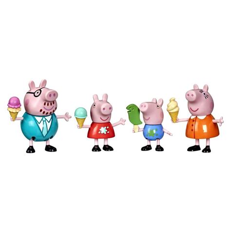 Peppa Pig Peppa's Family Ice Cream Fun Figure 4-Pack Toy, 4 Peppa Pig ...