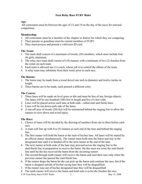 Rules Of Relay Race - Teen Relay Races Fcrv Rules - Players take turns ...