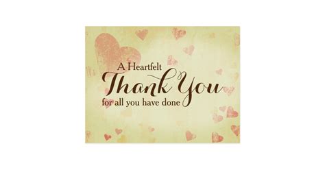 A Heartfelt Thank You Postcard, Customizable Postcard | Zazzle.com