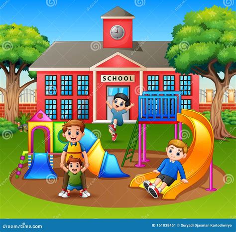 Primary School Playground Building Stock Illustrations – 177 Primary ...