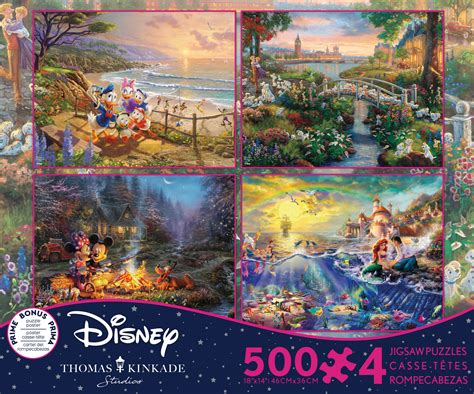 Ceaco - 4 in 1 Multipack - Thomas Kinkade - Disney Dreams Collection - Donald & Daisy Duck, 101 ...