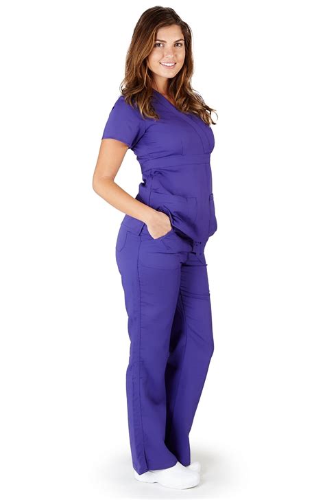 Ultra Soft Medical Nurse Uniform Premium Women's Junior Fit Mock Wrap ...