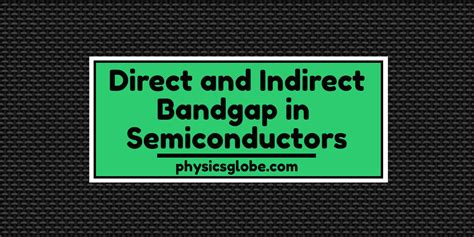 Direct and Indirect band gaps - Engineering Physics