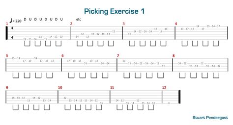 Alternate Picking Exercise for Guitar TAB | Lyrics and chords, Guitar exercises, Guitar tabs