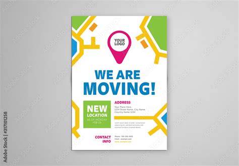 We Are Moving Flyer Layout Stock Template | Adobe Stock