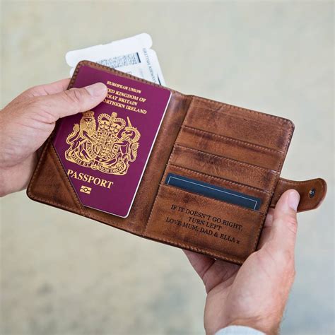 Personalised Leather Passport Wallet By ginger rose