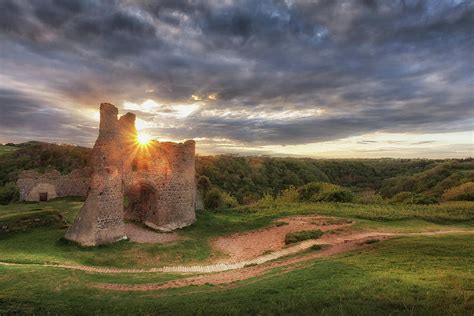 Pennard castle Sunset Photograph by Leighton Collins