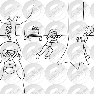 Hide and Seek Outline for Classroom / Therapy Use - Great Hide and Seek Clipart