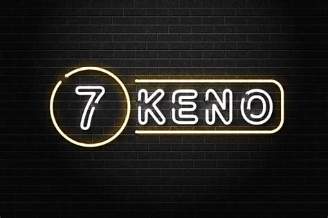 Vector Realistic Isolated Neon Sign Of Keno Logo For Decoration And Covering On The Wall ...