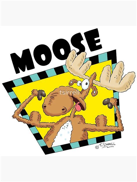 "Moose with Muscles Cartoon" Art Print by tsirrell | Redbubble