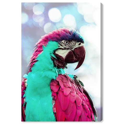 Runway Avenue Animals Wall Art Canvas Prints 'Pink Turquoise Macaw ...