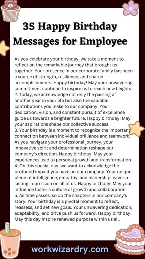 35 Very Thoughtful Happy Birthday Messages For Employee - Work Wizardry