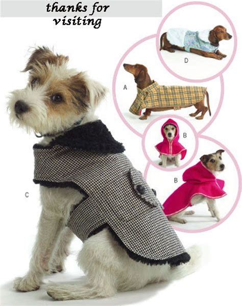 DOG COAT PET Sewing Pattern Four Styles of Dogs Coats - Etsy | Dog coat pattern, Small dog ...