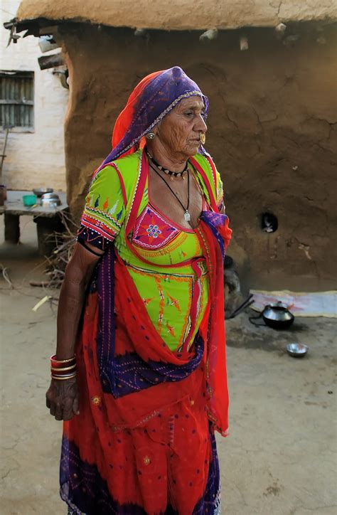 front view, day, senior adult, tribe, lifestyles, bishnoi, three quarter length, india ...