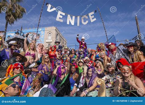 Venice Beach Mardi Gras editorial stock photo. Image of balls - 146768948