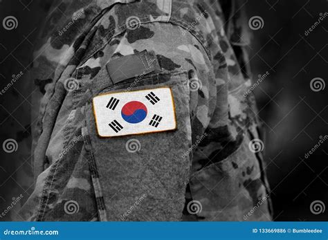 Flag of South Korea on Soldiers Arm. Flag of South Korea on Military ...