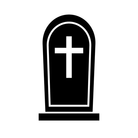 Grave silhouette icon. Graveyard. Vector. 26730194 Vector Art at Vecteezy