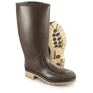 New U.S. Military Surplus Waterproof Rubber Boots, Brown - 578610 ...