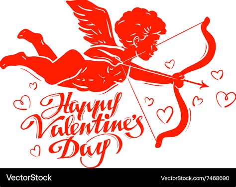 Happy valentines day cupid or angel Royalty Free Vector