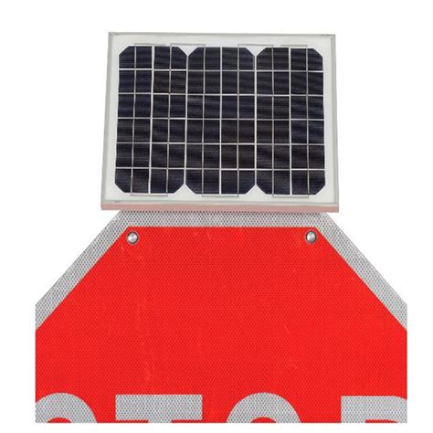 Toptree Solar Powered LED Stop Sign Reflective Street Traffic Warning Signs